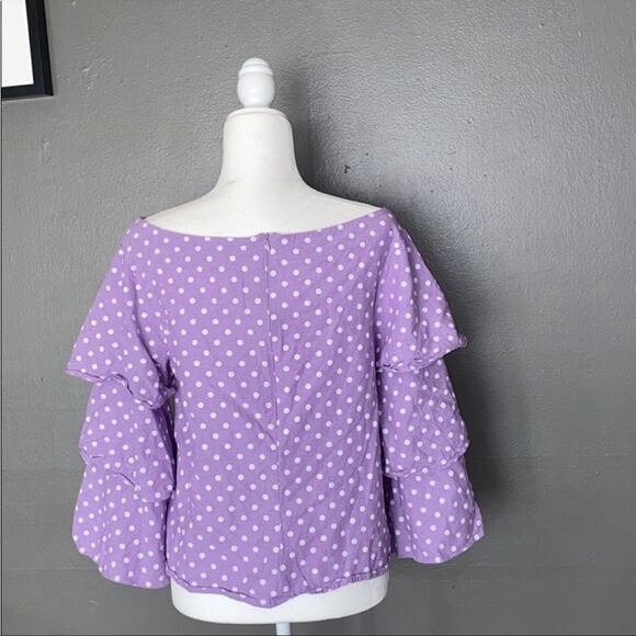Haute project LA purple polka dot top L - Picture 4 of 5